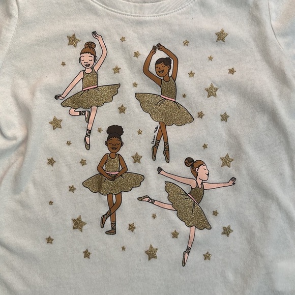 CHILDREN’S PLACE BALLERINA TOP and GOLD PANTS 4T - Picture 2 of 5